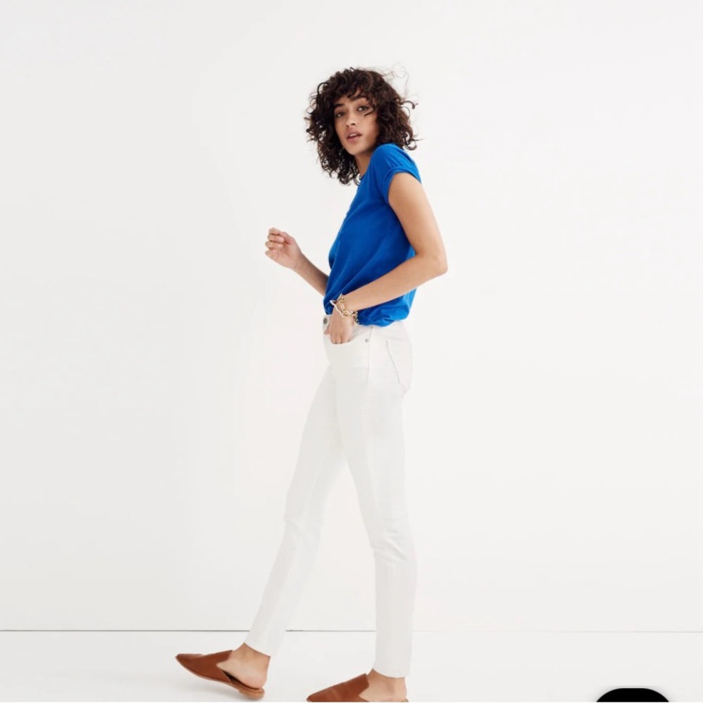 Madewell 9” High Rise Skinny Jean in Pure White, Size 28/6 TALL